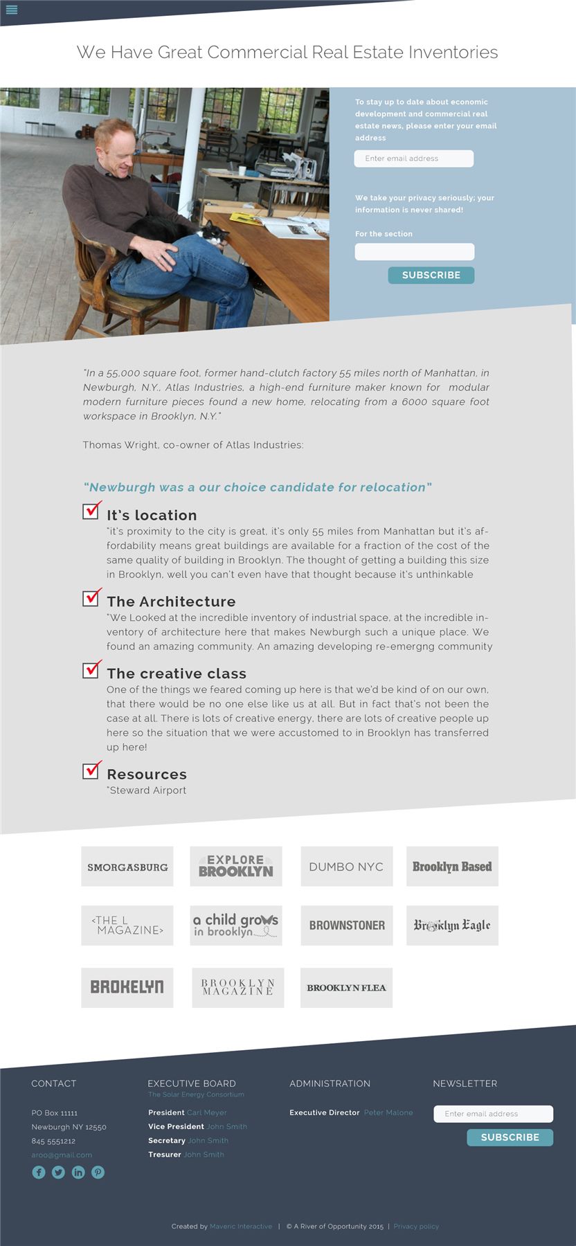 Landing page A River of Opportunities